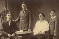 My grandfather, my  fahters brother Jan, my grandmother en my father Adriaan. 