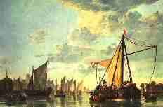 The river Maas near Dordrecht, 17e century.