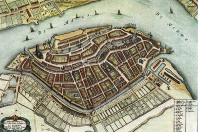 Dordrecht, from “Blaeu’s Toonneel der Steden” Dutch city maps, Edited by Willem and Joan Blaeu), 1652. 
