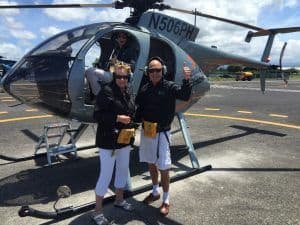 Open helicopter tour over Kilauea vulcano, Kona, Hawaii.